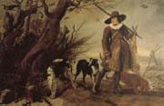 WILDENS, Jan A Hunter with Dogs Against a Landscape Germany oil painting artist
